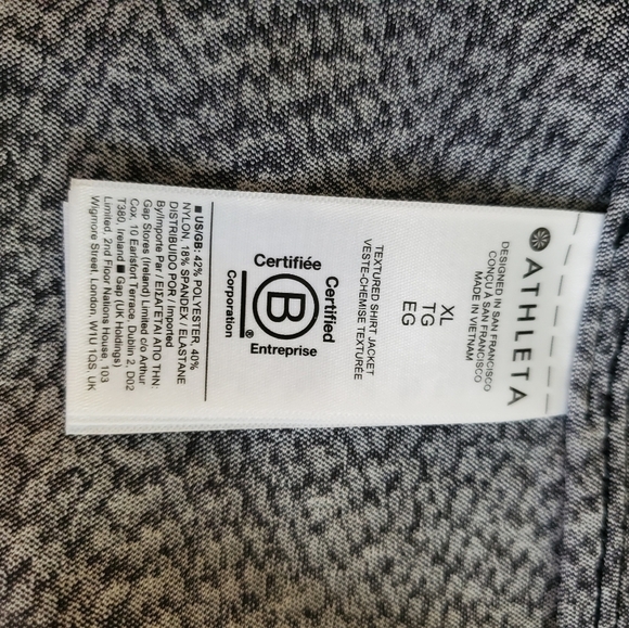 NWT Athleta Black & White Textured Shirt Jacket Size XL, Retail $149.00, Casual - Picture 10 of 12